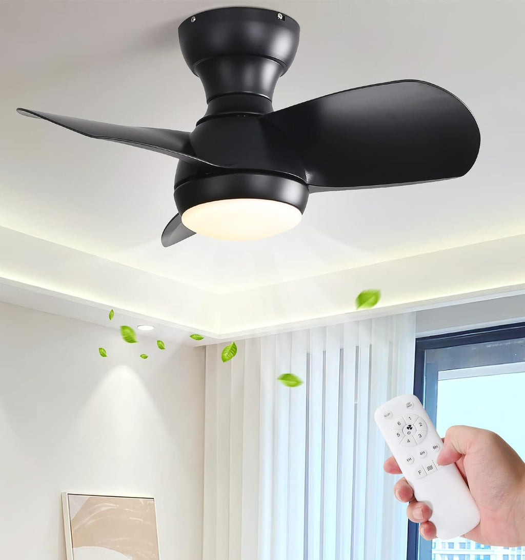 23 Inch Bedroom Ceiling Fan With Remote Control DC Motor