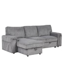 U_STYLE Upholstery Sleeper Sectional Sofa