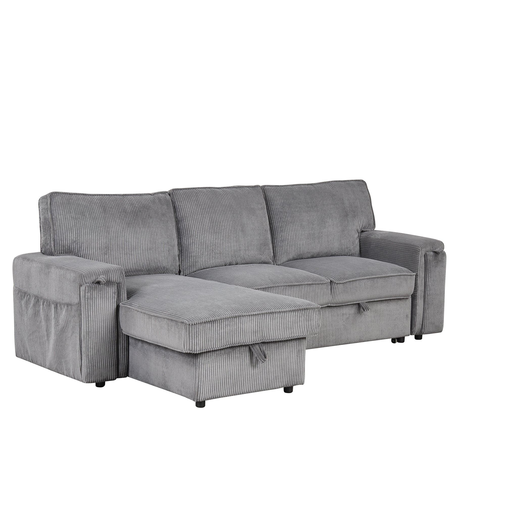 U_STYLE Upholstery Sleeper Sectional Sofa