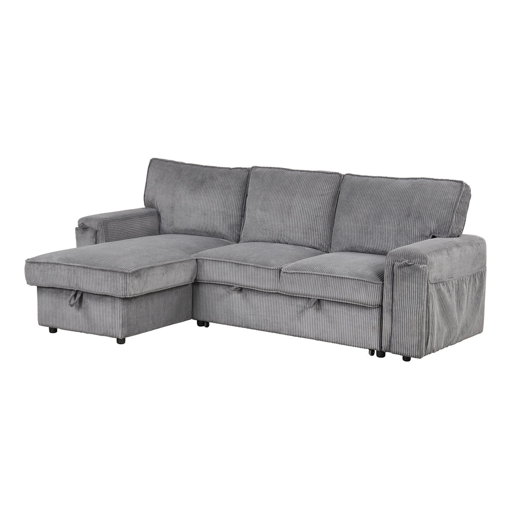 U_STYLE Upholstery Sleeper Sectional Sofa