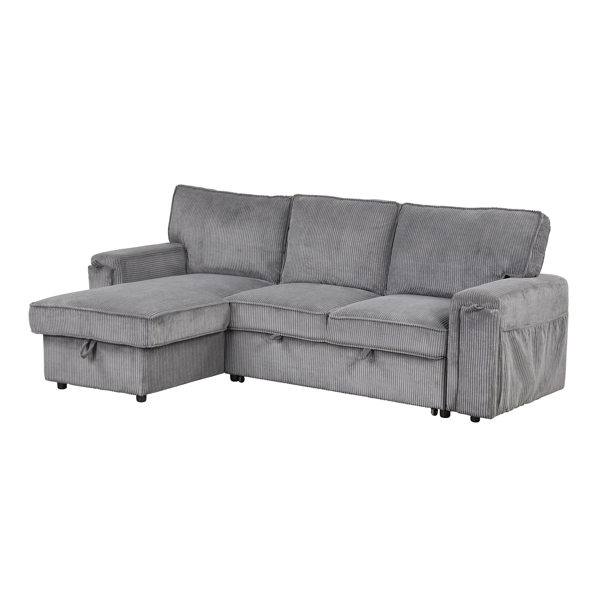 U_STYLE Upholstery Sleeper Sectional Sofa