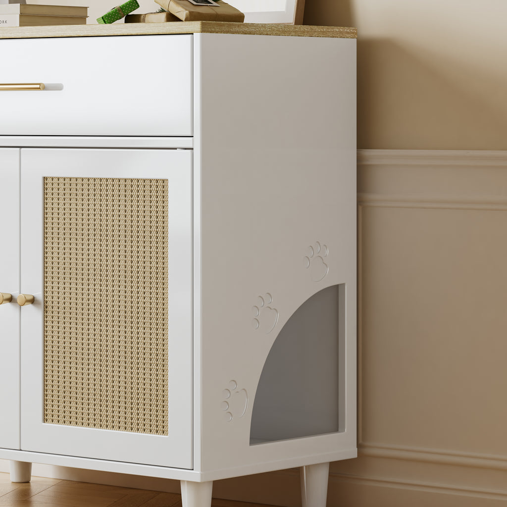 Cat Litter Box Enclosure with Scratch Pad