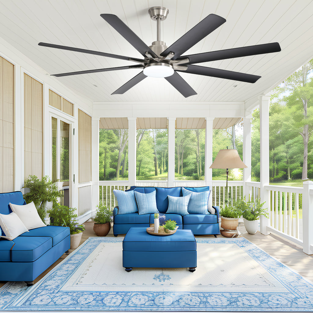 66 Inch Large Ceiling Fan With Dimmable Led Light