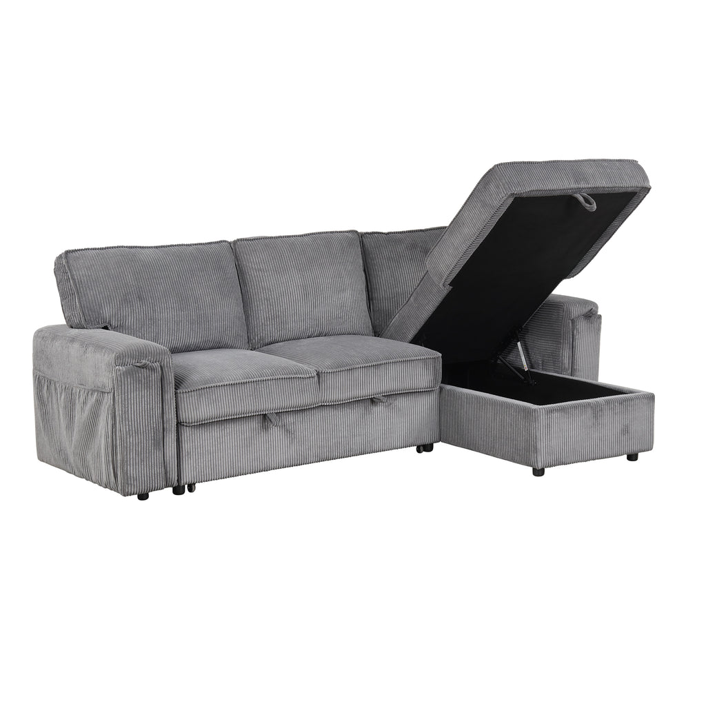 U_STYLE Upholstery Sleeper Sectional Sofa