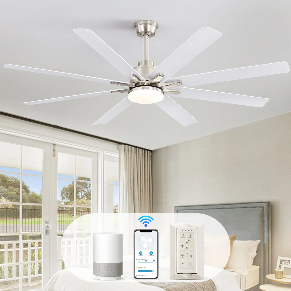 66 Inch Modern Ceiling Fan With Dimmable LED Light