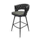 28" Technical Leather Woven Bar Stool Set of 2