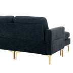 110.6" L-Shape Convertible Sectional Sofa Couch with Movable Ottoman