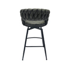 28" Technical Leather Woven Bar Stool Set of 2