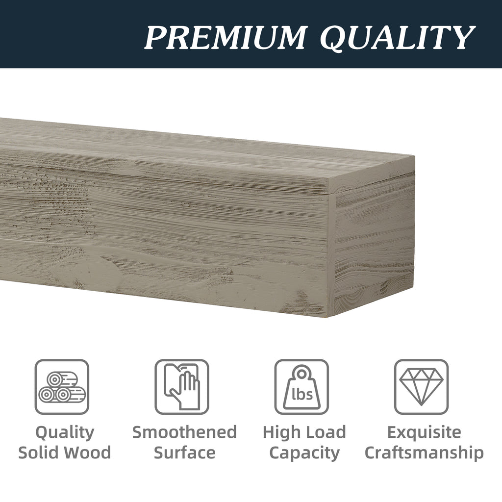 72" Rustic Wood Fireplace Mantel