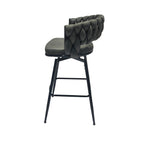 28" Technical Leather Woven Bar Stool Set of 2