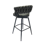 28" Technical Leather Woven Bar Stool Set of 2