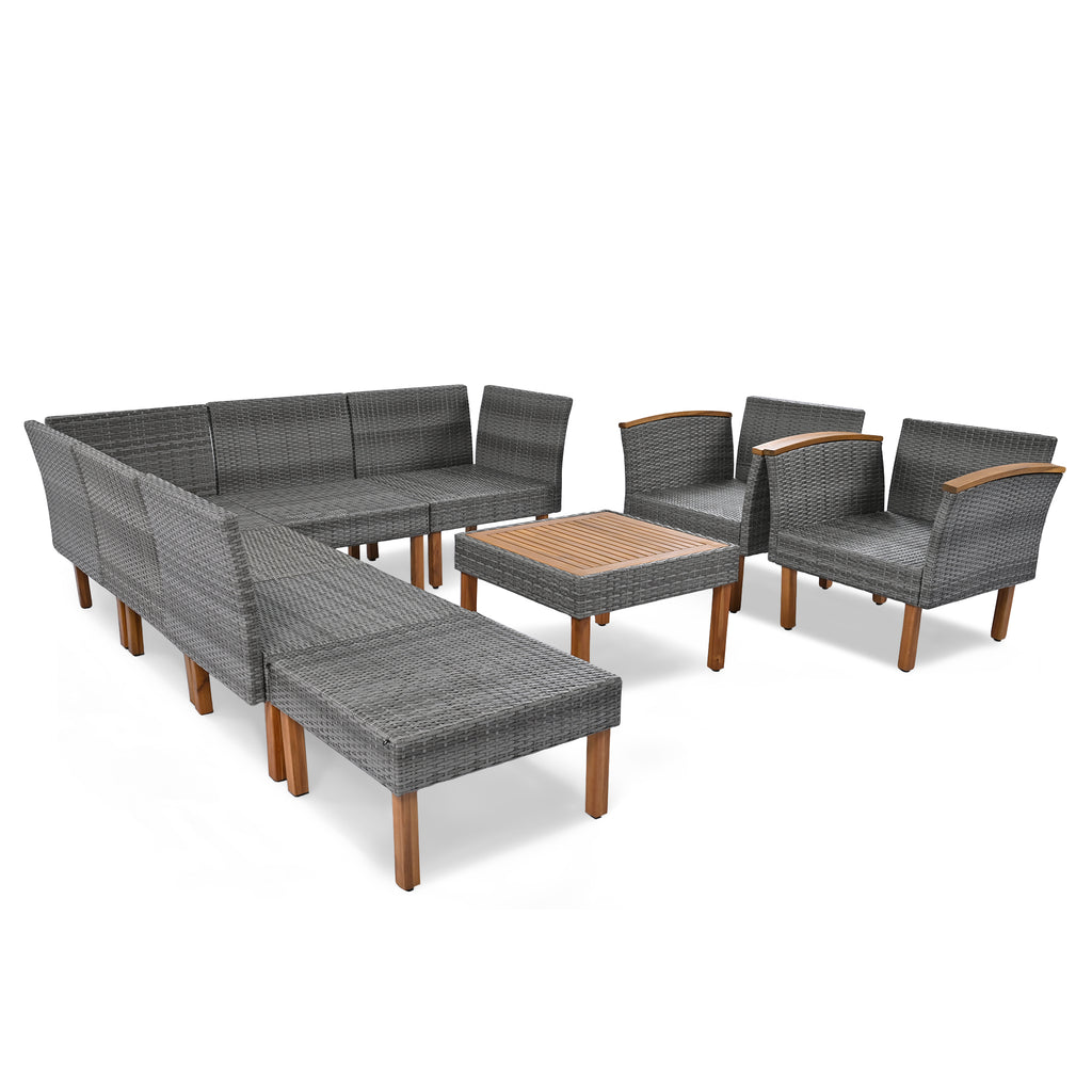 9-Piece Patio Rattan Furniture Set