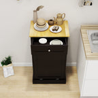 One Drawer and One-Compartment Tilt-Out Trash Cabinet - Black