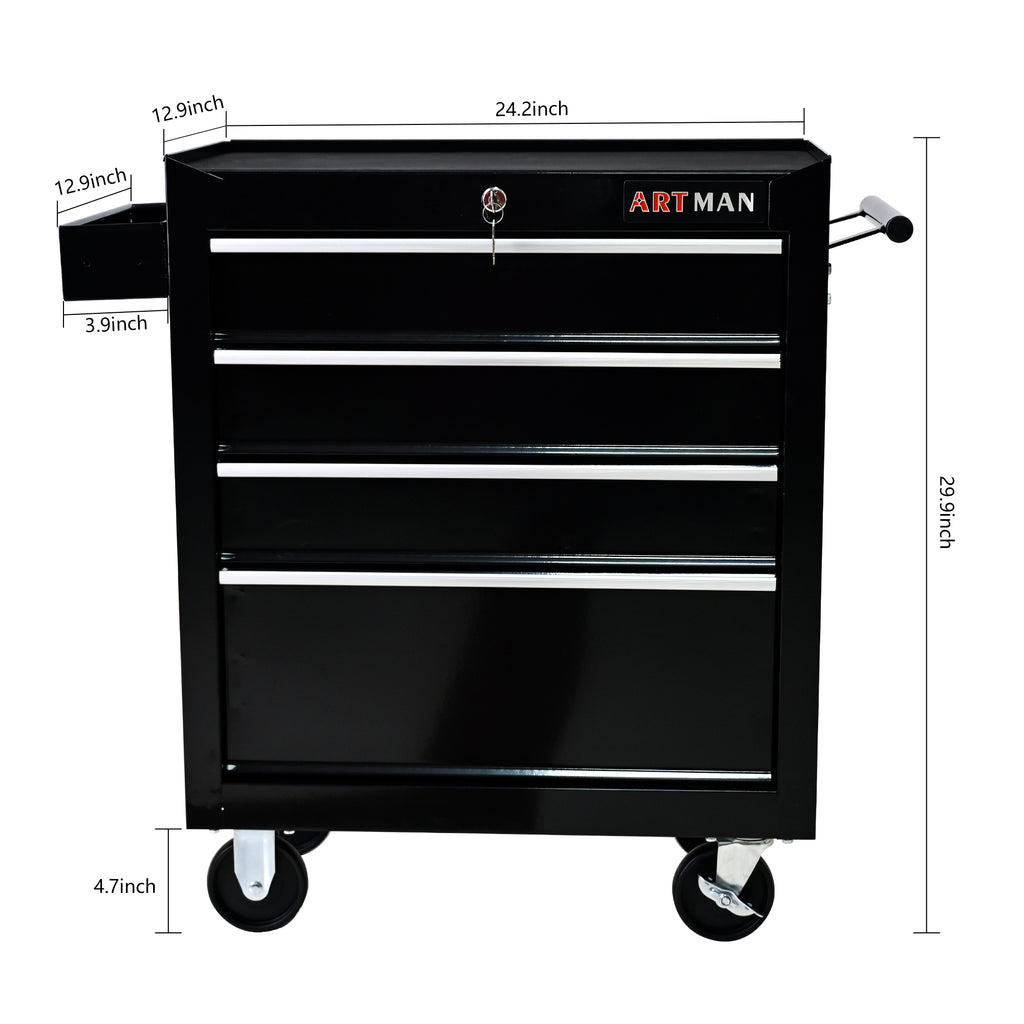 Rolling Tool Chest, 4 Drawer Tool Box with Wheels