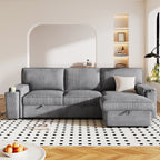 U_STYLE Upholstery Sleeper Sectional Sofa