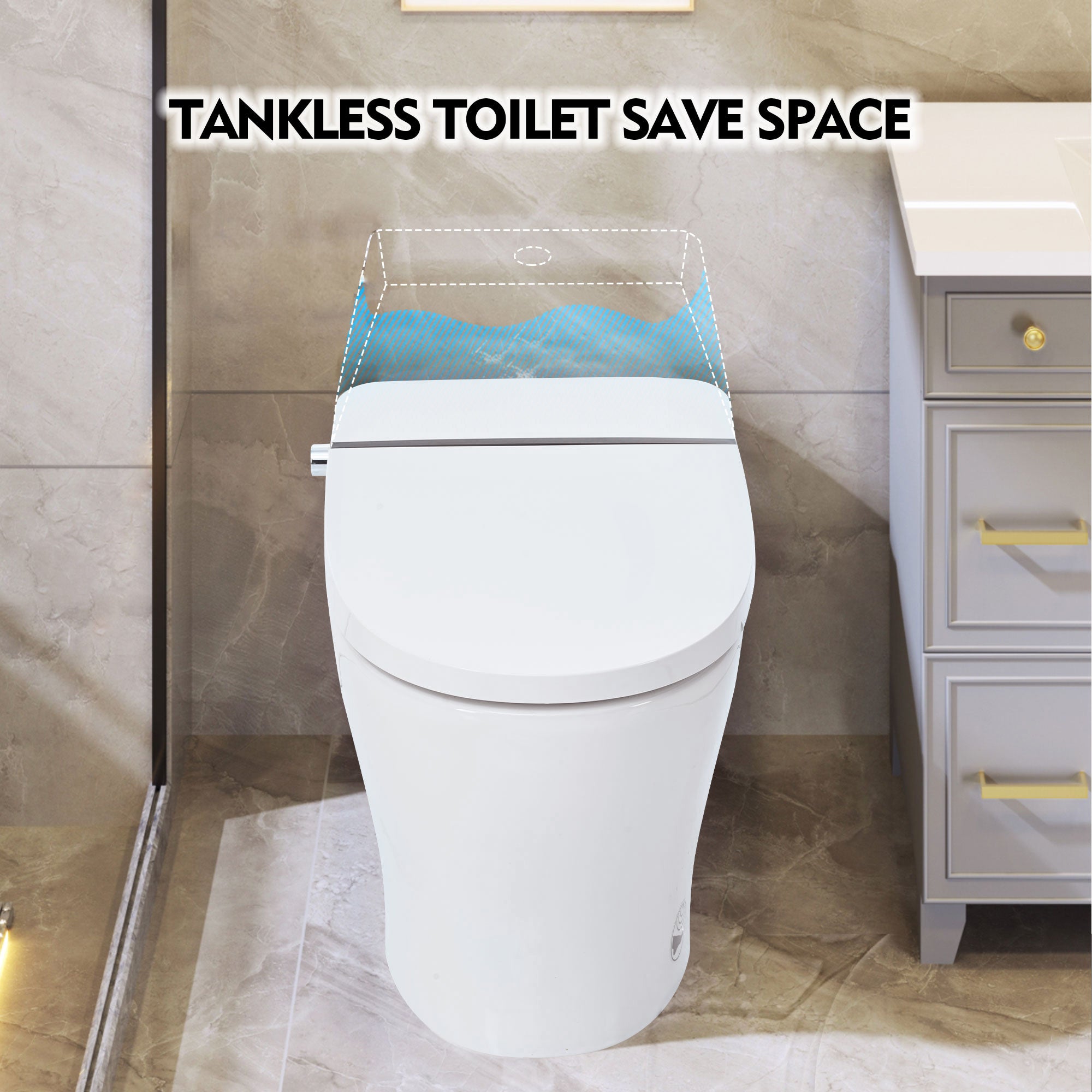 Smart Toilet Bidet Combo with Self-Cleaning Nozzle