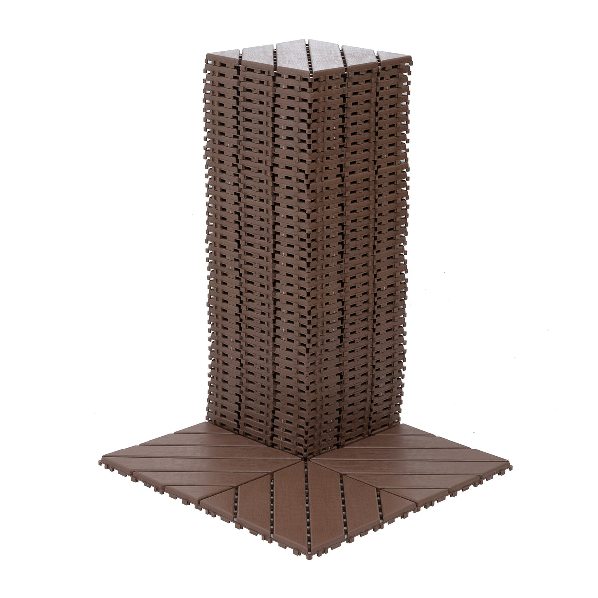Plastic Interlocking Deck Tiles, 44 Pack