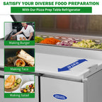 Orikool 44 In Commercial Pizza Prep Table with Refrigerator