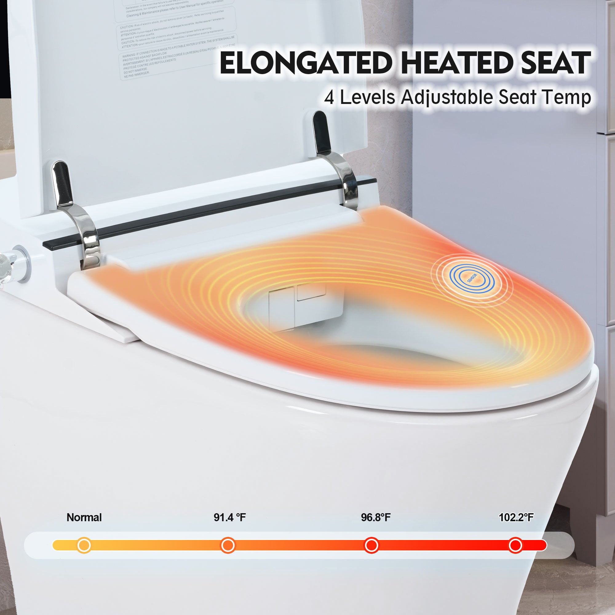 Heated Seat Smart Toilet Without Bidet