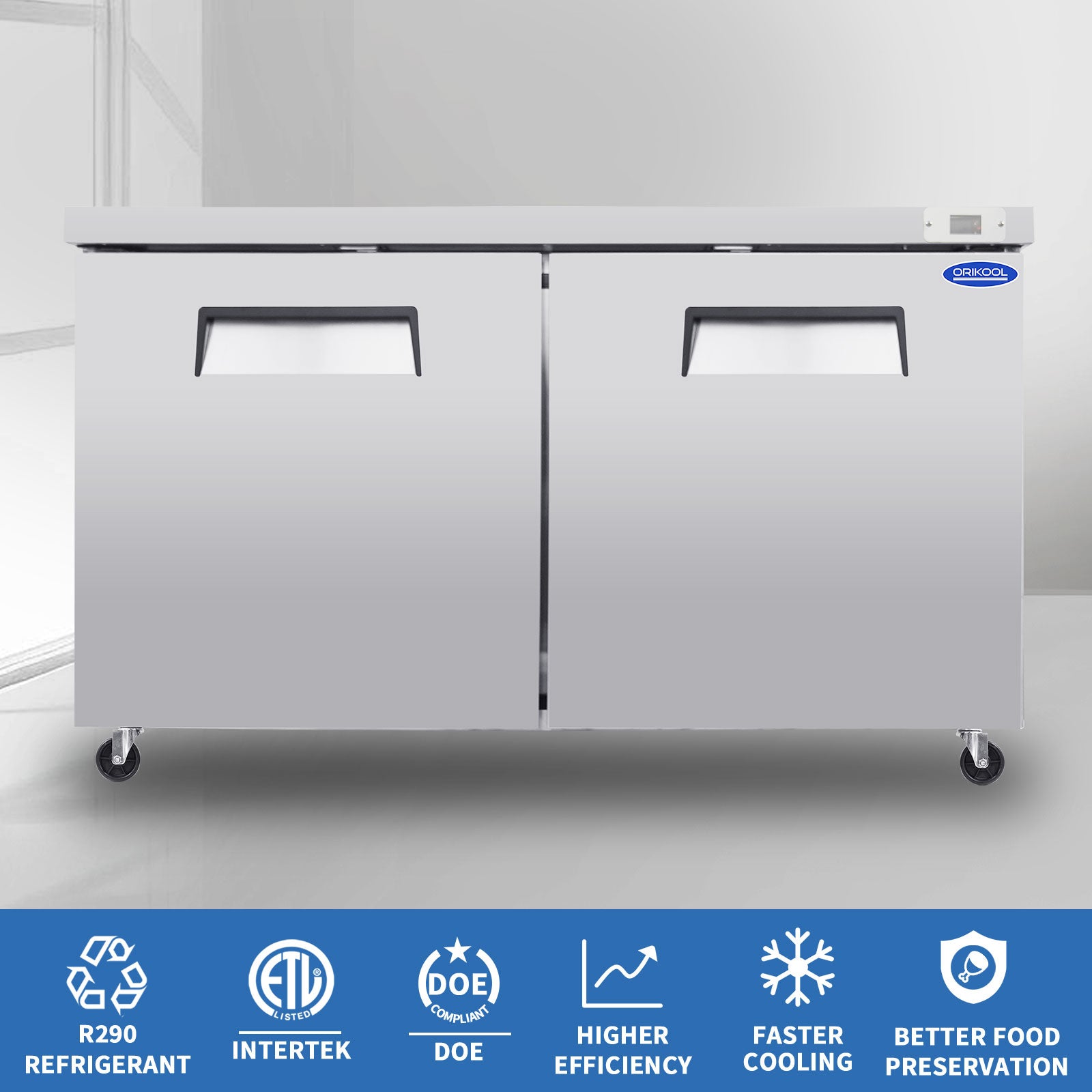 ORIKOOL 60" Commercial Under Counter Freezer