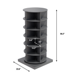 Grey 360 Rotating Shoe Cabinet - 6 Layers