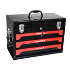 20" Portable 3 Drawer Steel Tool Box with Metal Latch Closure