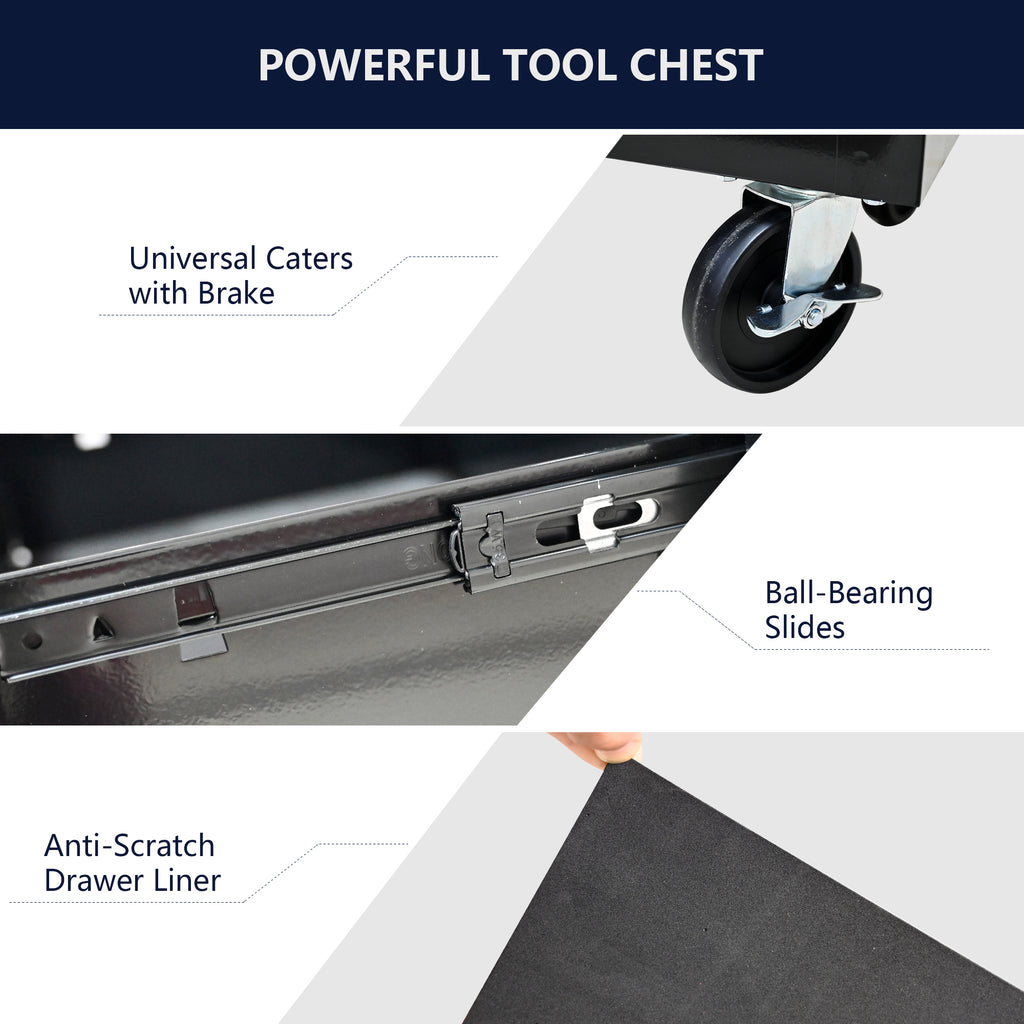Rolling Tool Chest, 4 Drawer Tool Box with Wheels