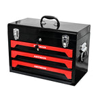 20" Portable 3 Drawer Steel Tool Box with Metal Latch Closure