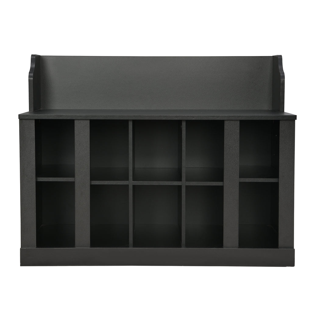 On-Trend Shoe Storage Bench With Shelves and Hooks