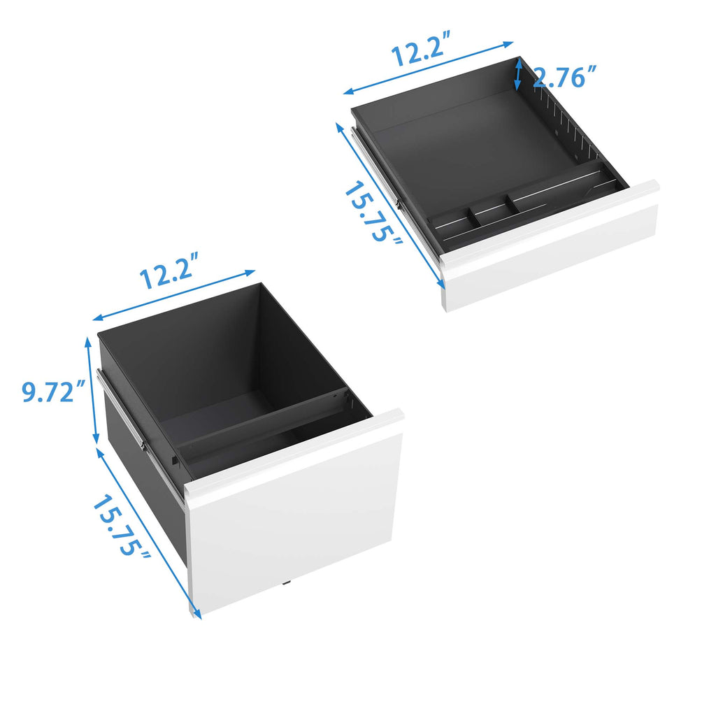 3 Drawer Mobile File Cabinet with Lock