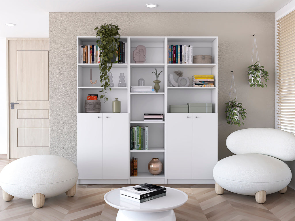 Levan 3 Piece Living Room Set with 3 Bookcases