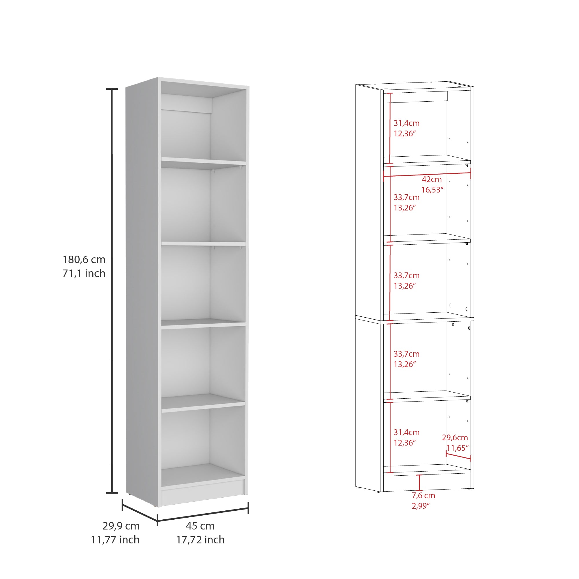 Levan 3 Piece Living Room Set with 3 Bookcases