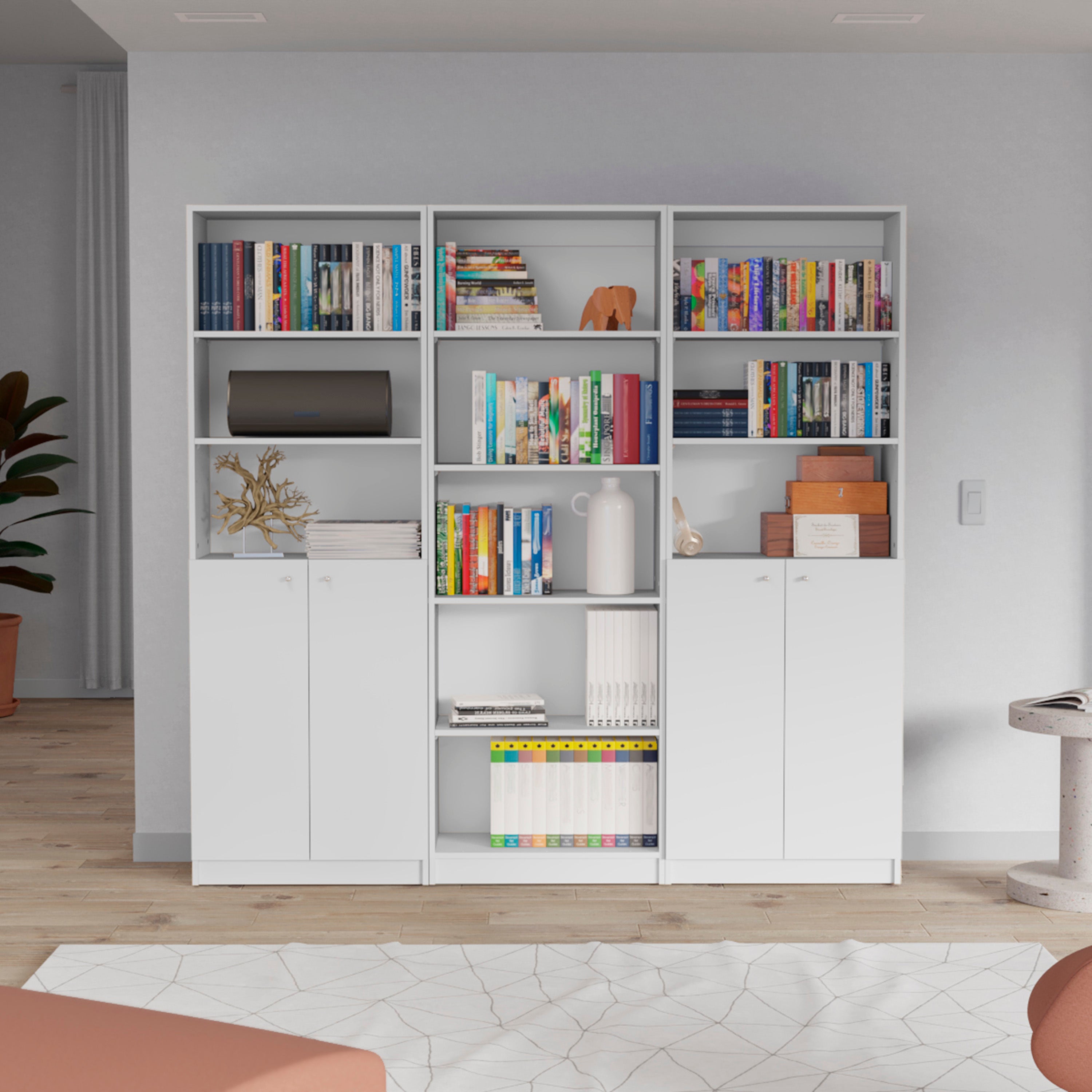 Salina 3 Piece Living Room Set with 3 Bookcases