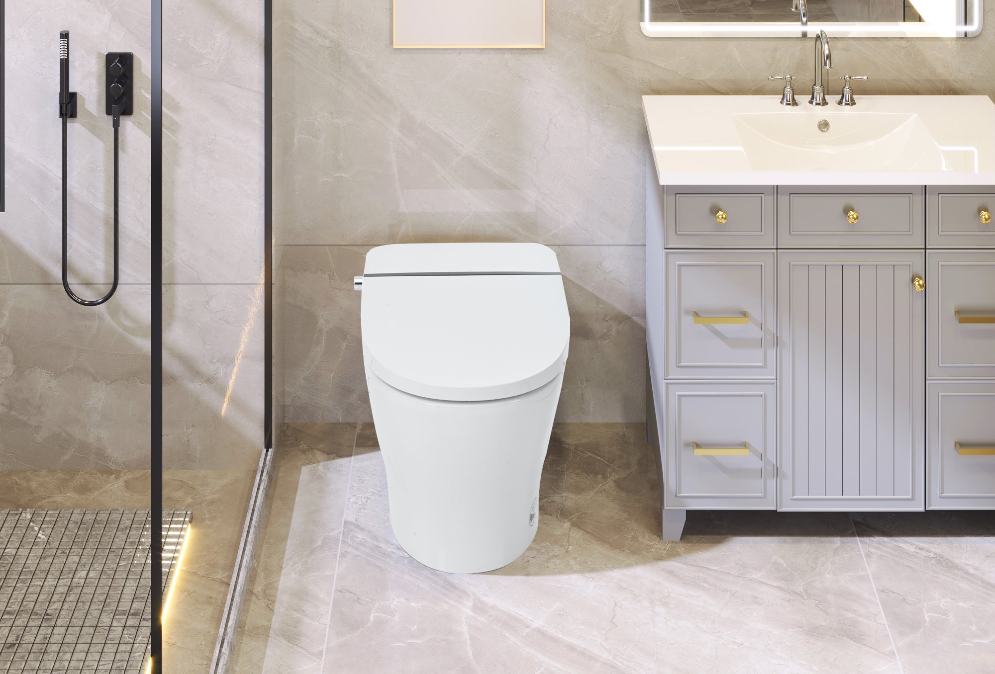 Heated Seat Smart Toilet Without Bidet