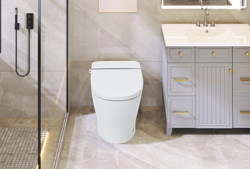 Smart Toilet Bidet Combo with Self-Cleaning Nozzle