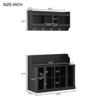 On-Trend Shoe Storage Bench With Shelves and Hooks