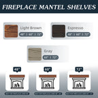 72" Rustic Wood Fireplace Mantel
