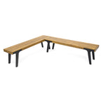Acacia Wood Bench Set of 2