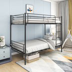 Twin Over Twin Bunk Bed, Metal Frame with Ladder