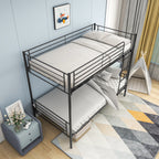 Twin Over Twin Bunk Bed, Metal Frame with Ladder