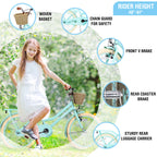 Girls Bike With Basket for 7-10 Years Old Kids