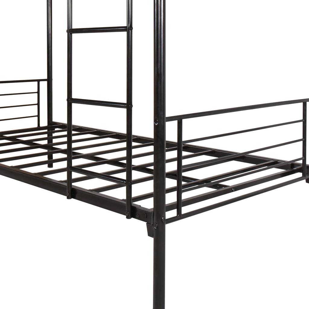 Twin Over Twin Bunk Bed, Metal Frame with Ladder