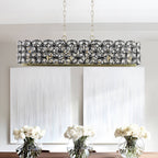39" Contemporary Crystal and BlackGold Pendant Chandelier