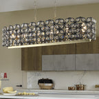 39" Contemporary Crystal and BlackGold Pendant Chandelier