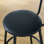 Rustic Round Bar Table And Stool Set with Shelf
