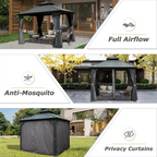 8' X 8' Hardtop Gazebo with Canopy and Netting