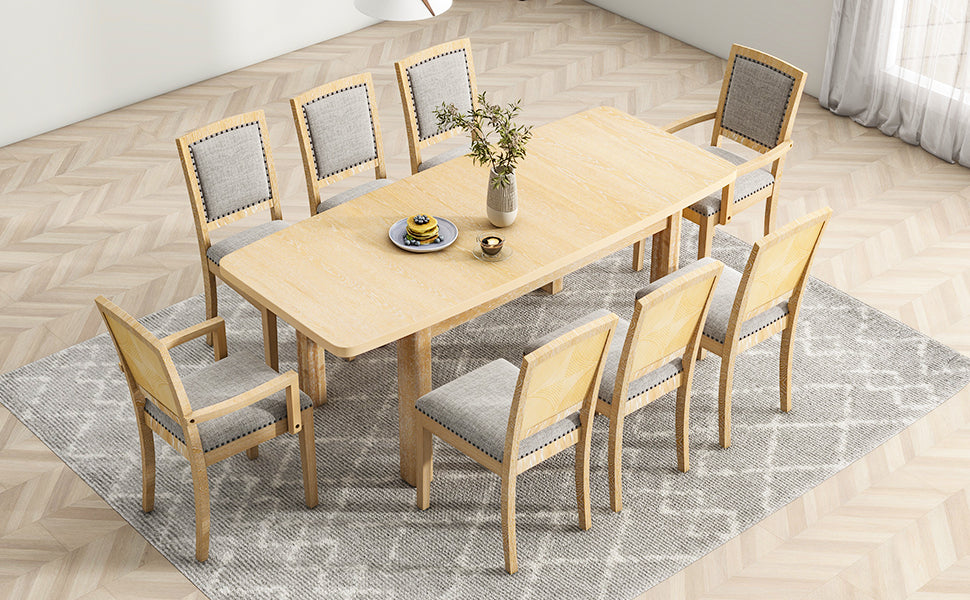 TOPMAX Rustic Extendable 84-Inch Dining Table Set