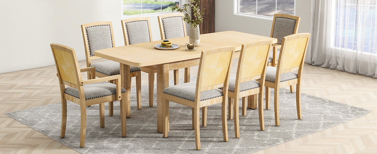 TOPMAX Rustic Extendable 84-Inch Dining Table Set