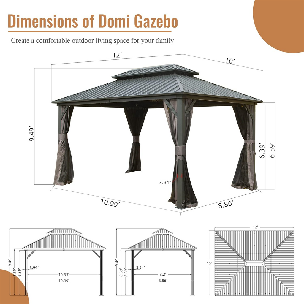 10' X 12' Hardtop Gazebo