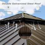 8' X 8' Hardtop Gazebo with Galvanized Steel Roof